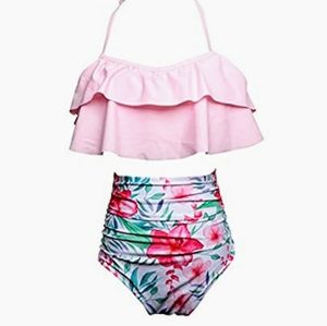 👙 Women's Pink White Two-Piece Bikini Swimsuit